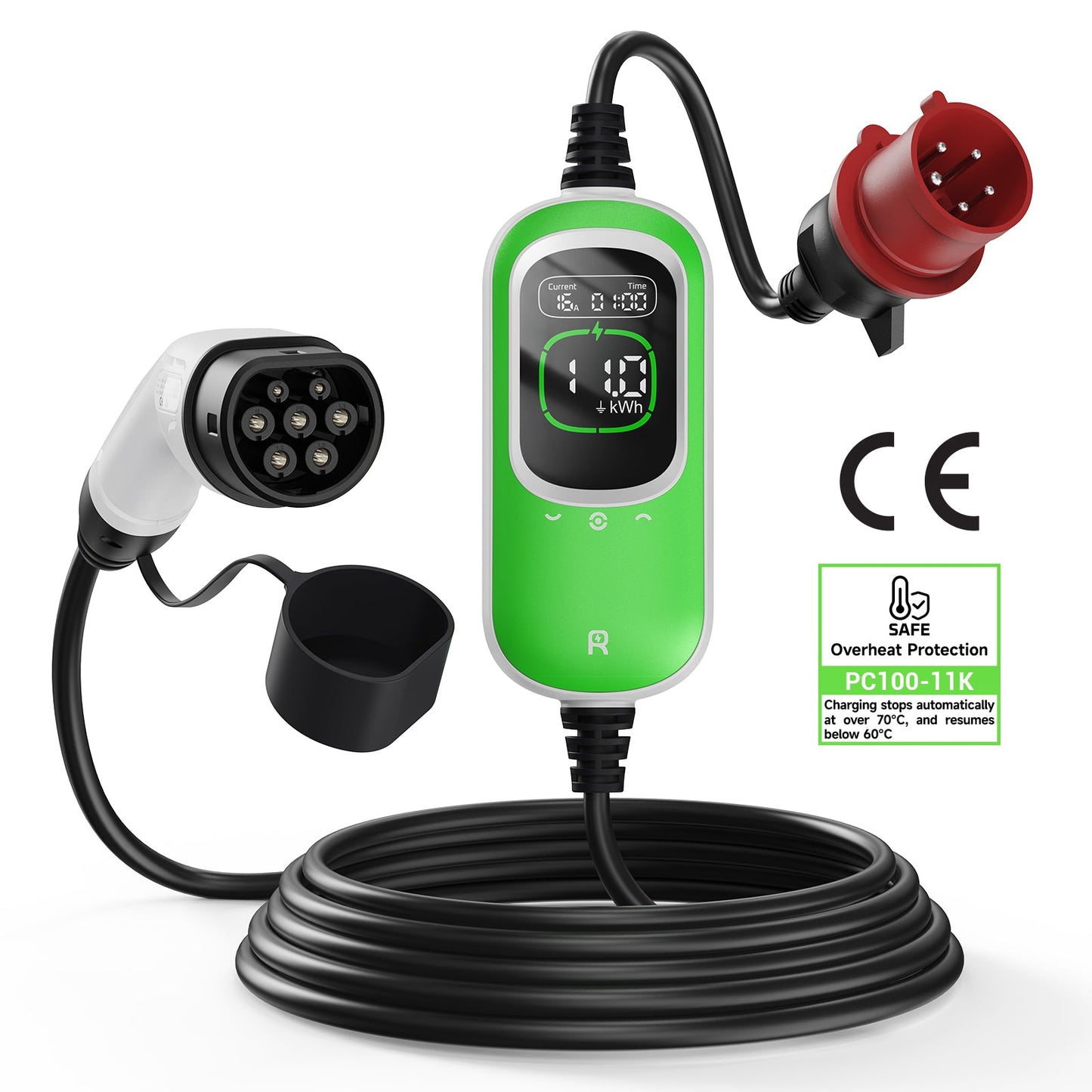 Rheidon 11 kW Taşınabilir Elektrikli Araç Şarj Cihazı | PC100-11K